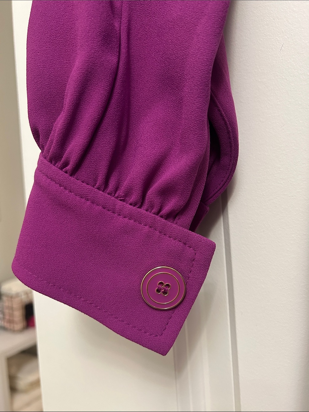 EUC Trina Turk Purple Button-Front Belted Dress - Picture 3 of 5